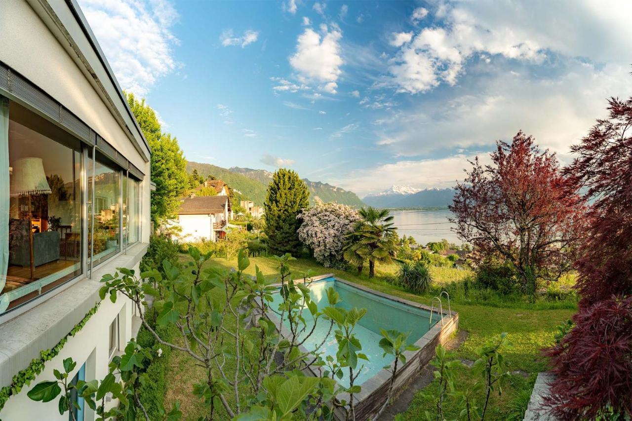 Rooms In Splendid Apartment With Parking-Stunning Lake View Montreux Exterior foto
